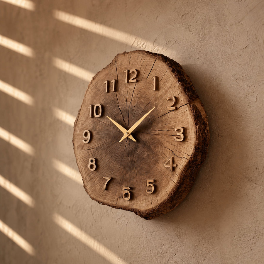 Rustic Timber Slice Wall Clock Entryway Or Hallway
