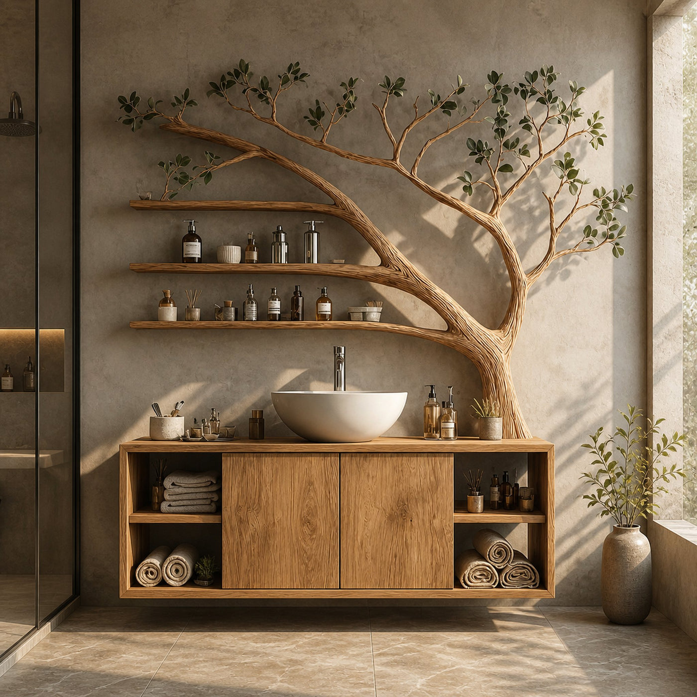 Rustic Tree Branch Vanity Bathroom Or Spa Room