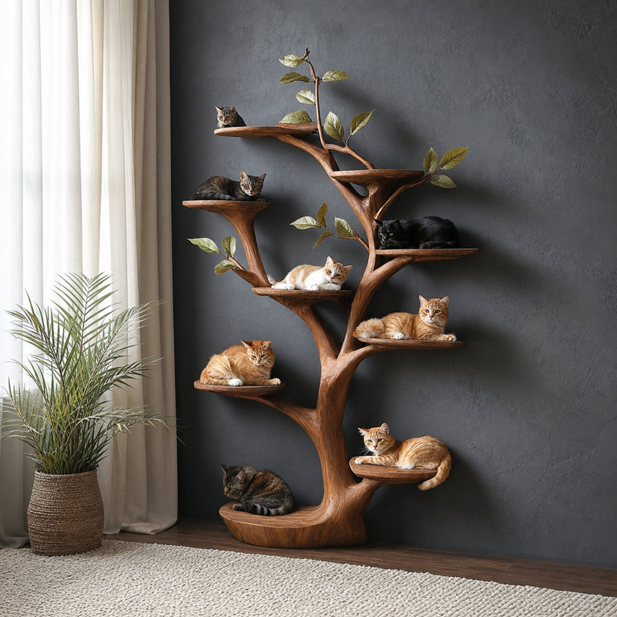 Rustic Tree Cat Perch Artistic Pet Furniture