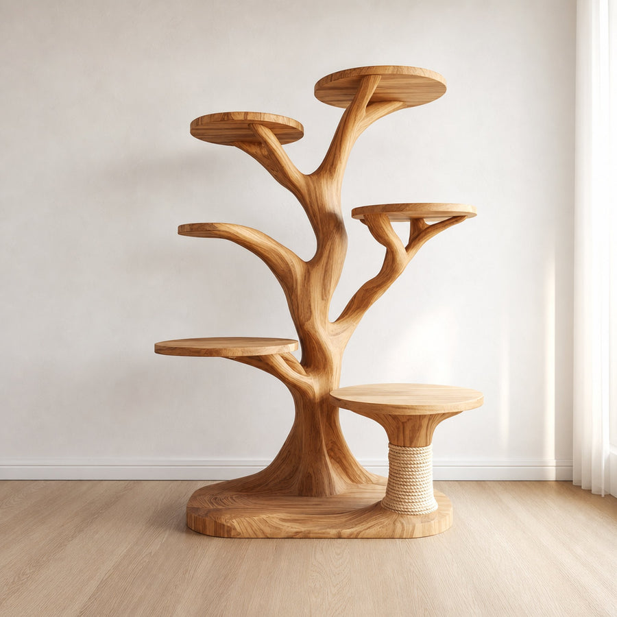 Rustic Tree Cat Tower Living Room