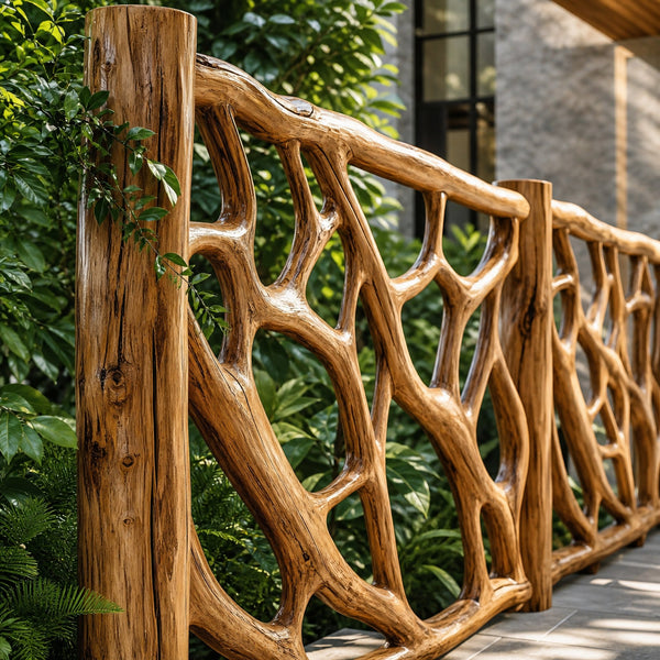 Rustic Tree Form Railing For Outdoor And Garden Space
