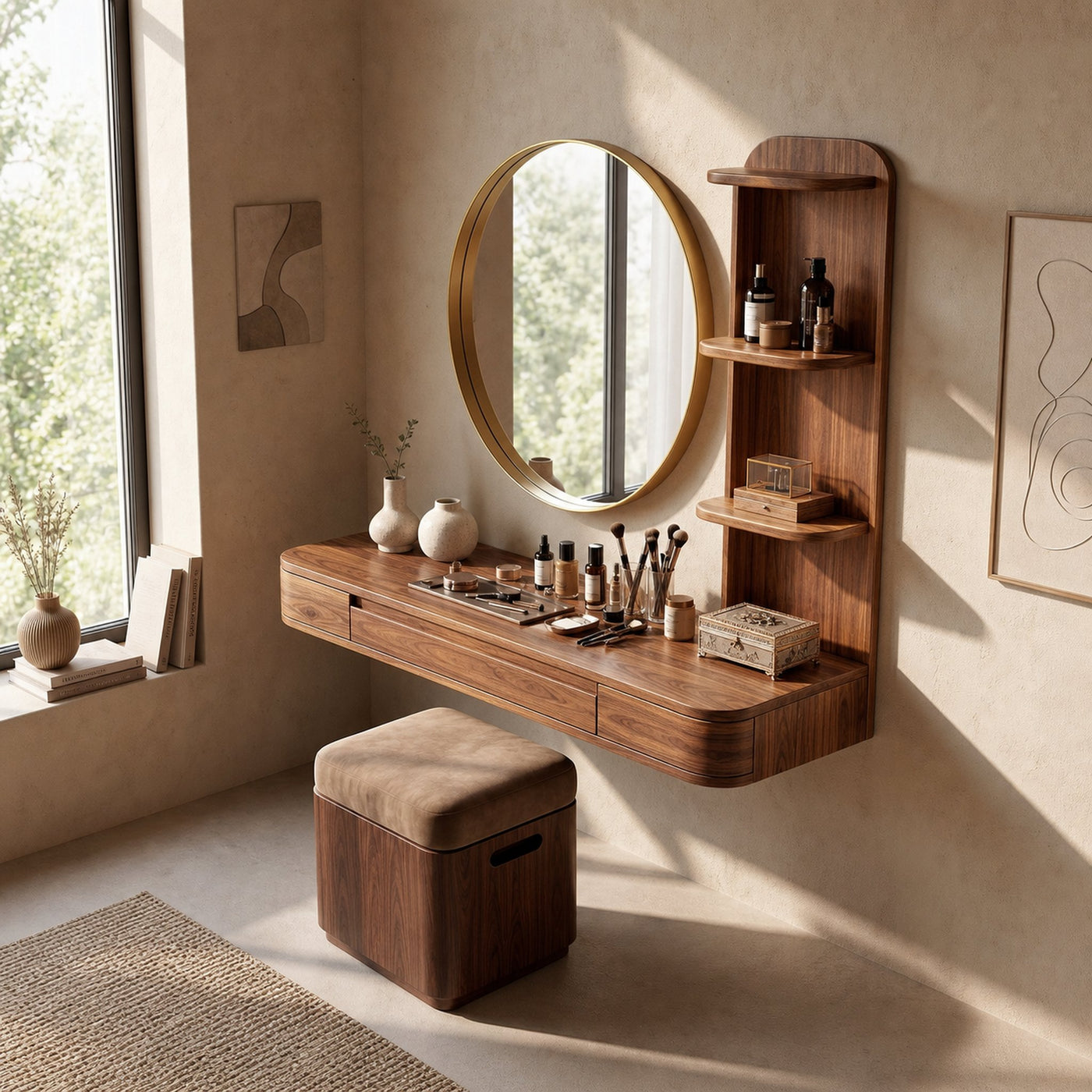 Rustic Vanity Desk Bedroom Dressing Room Personal Makeup Space