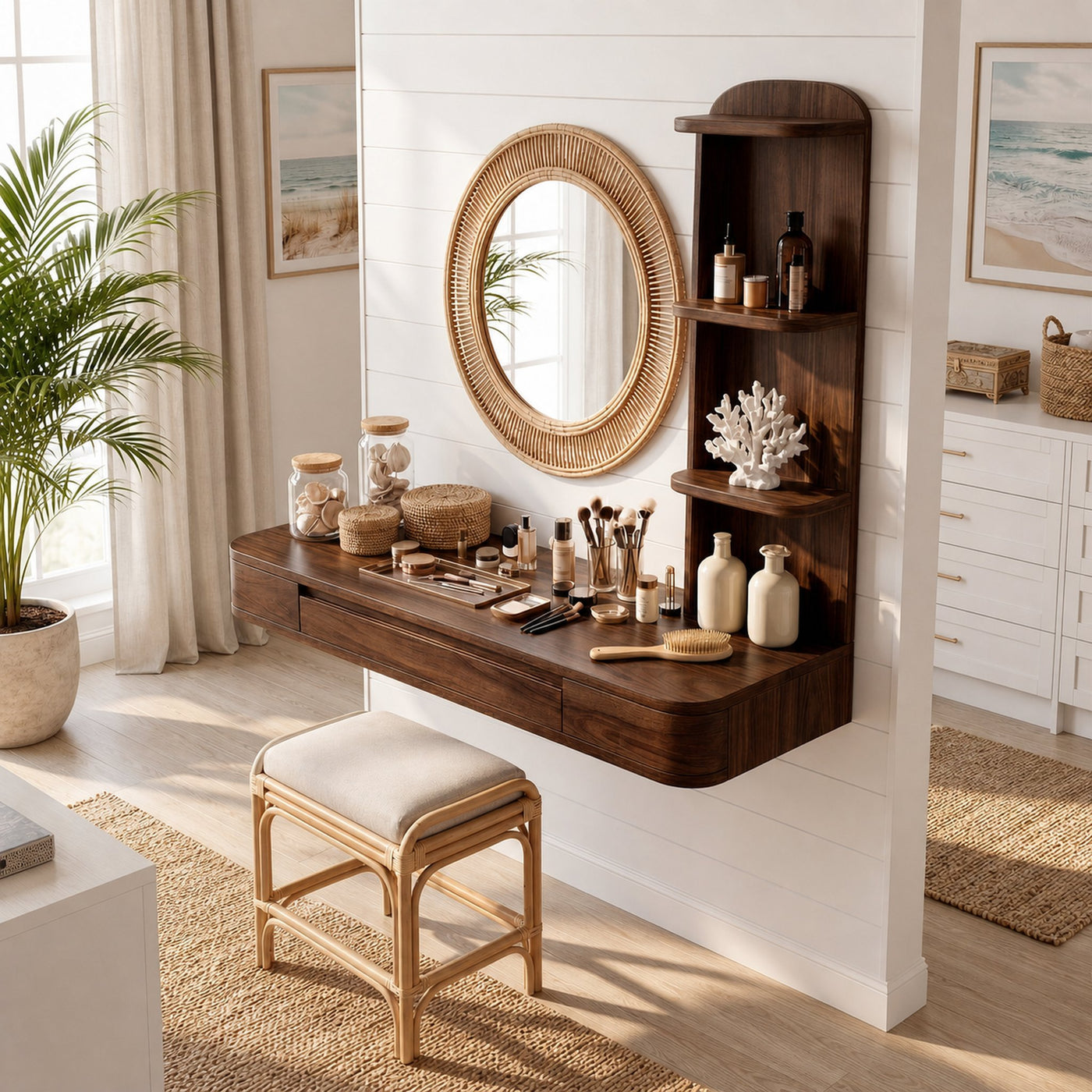 Rustic Vanity Desk Bedroom Dressing Room Personal Makeup Space - product view 7