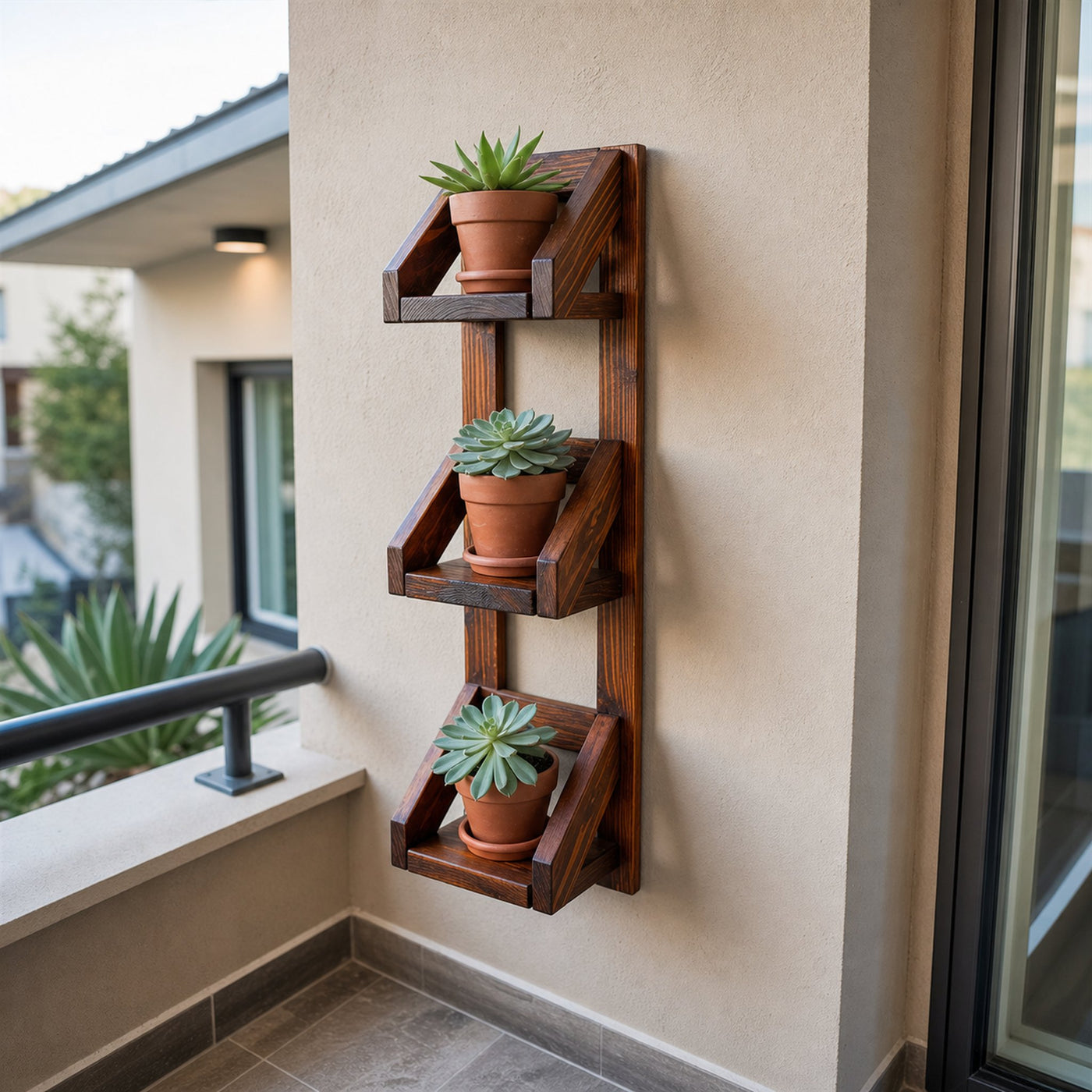Rustic Wall Mounted Plant Shelf Hanging Planter For Balcony And Patio - product view 6