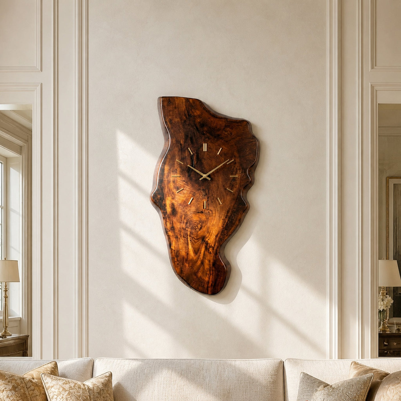 Rustic Wood Wall Clock Solid Wood Living Room