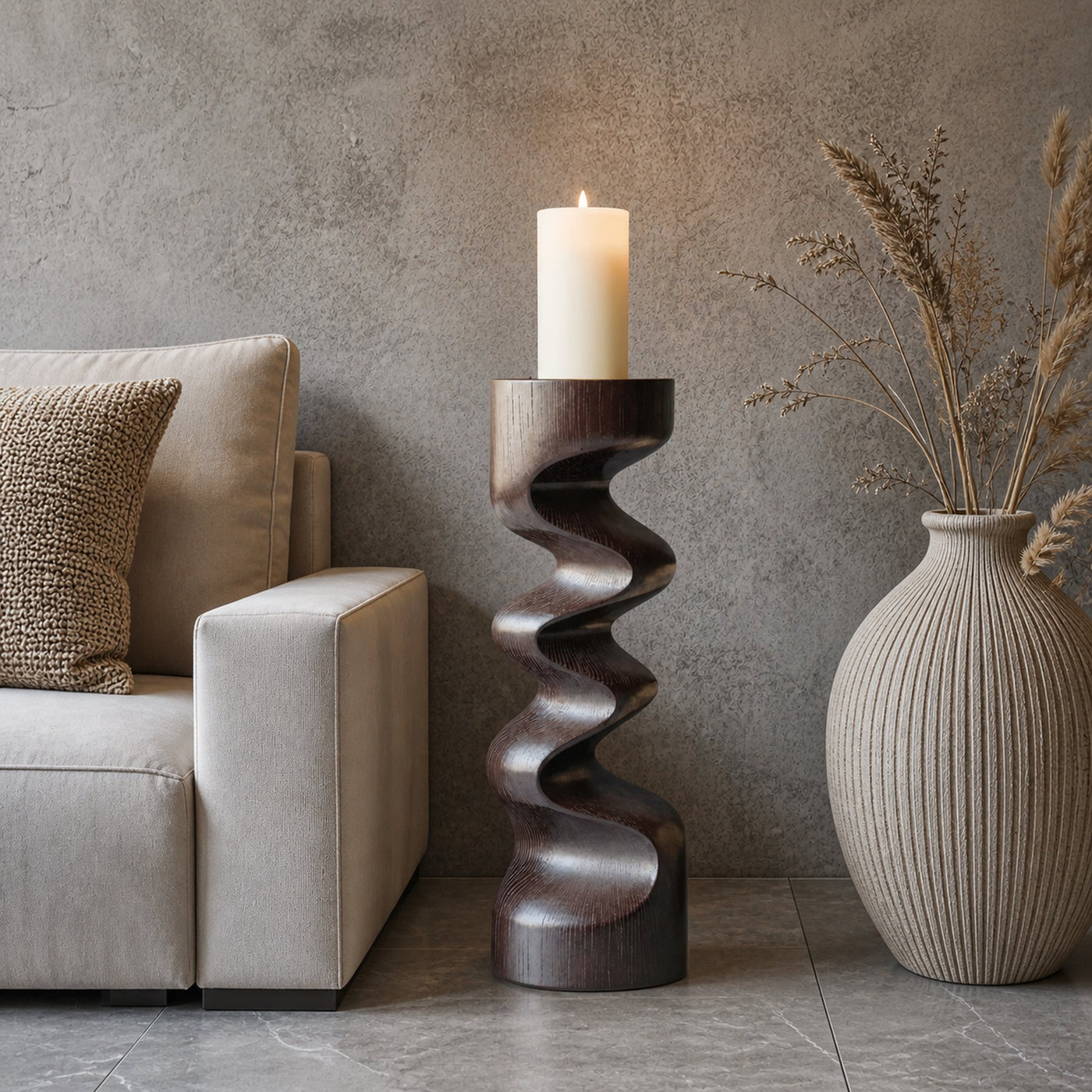 Rustic Wooden Abstract Decor For Living Room Display