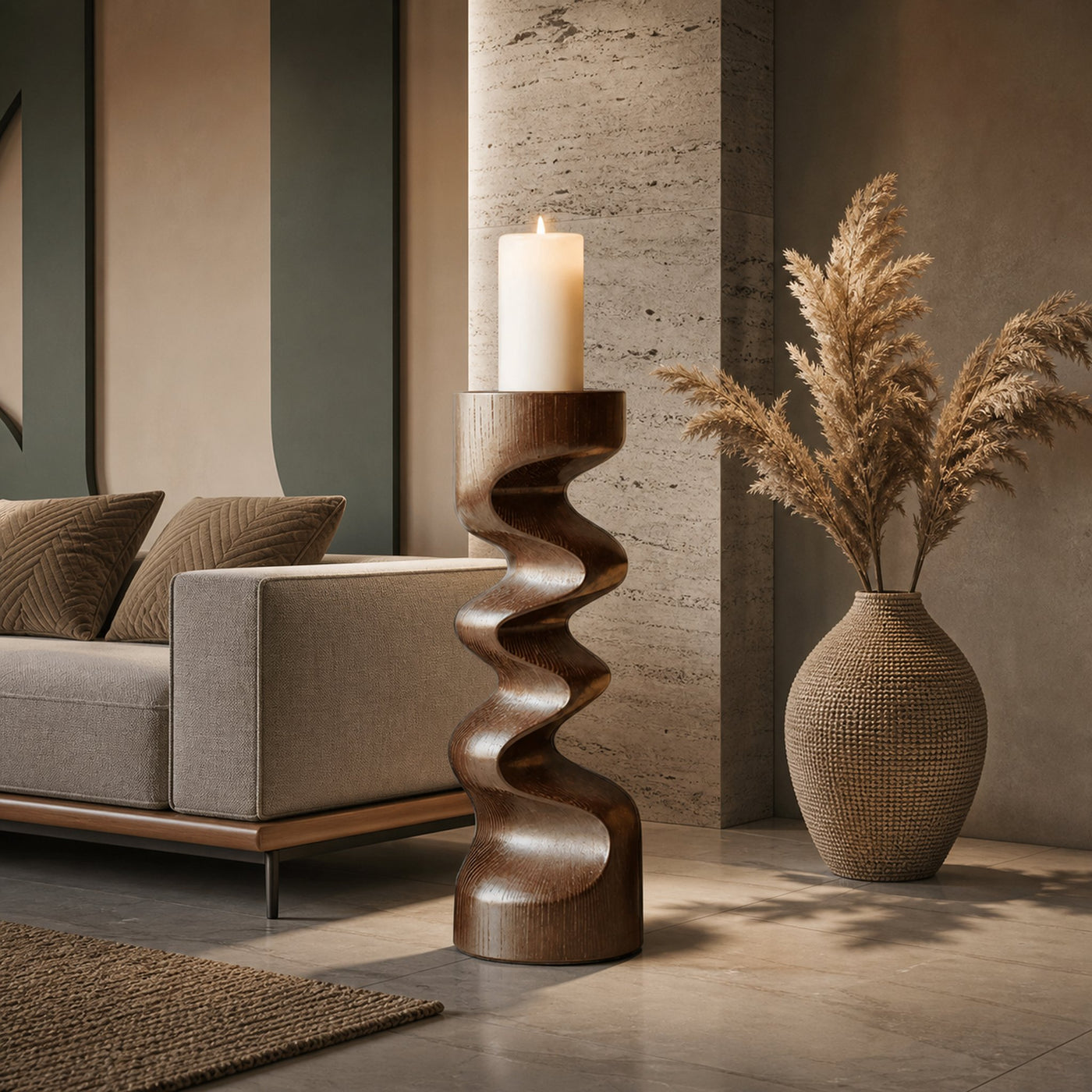 Rustic Wooden Abstract Decor For Living Room Display - product view 6