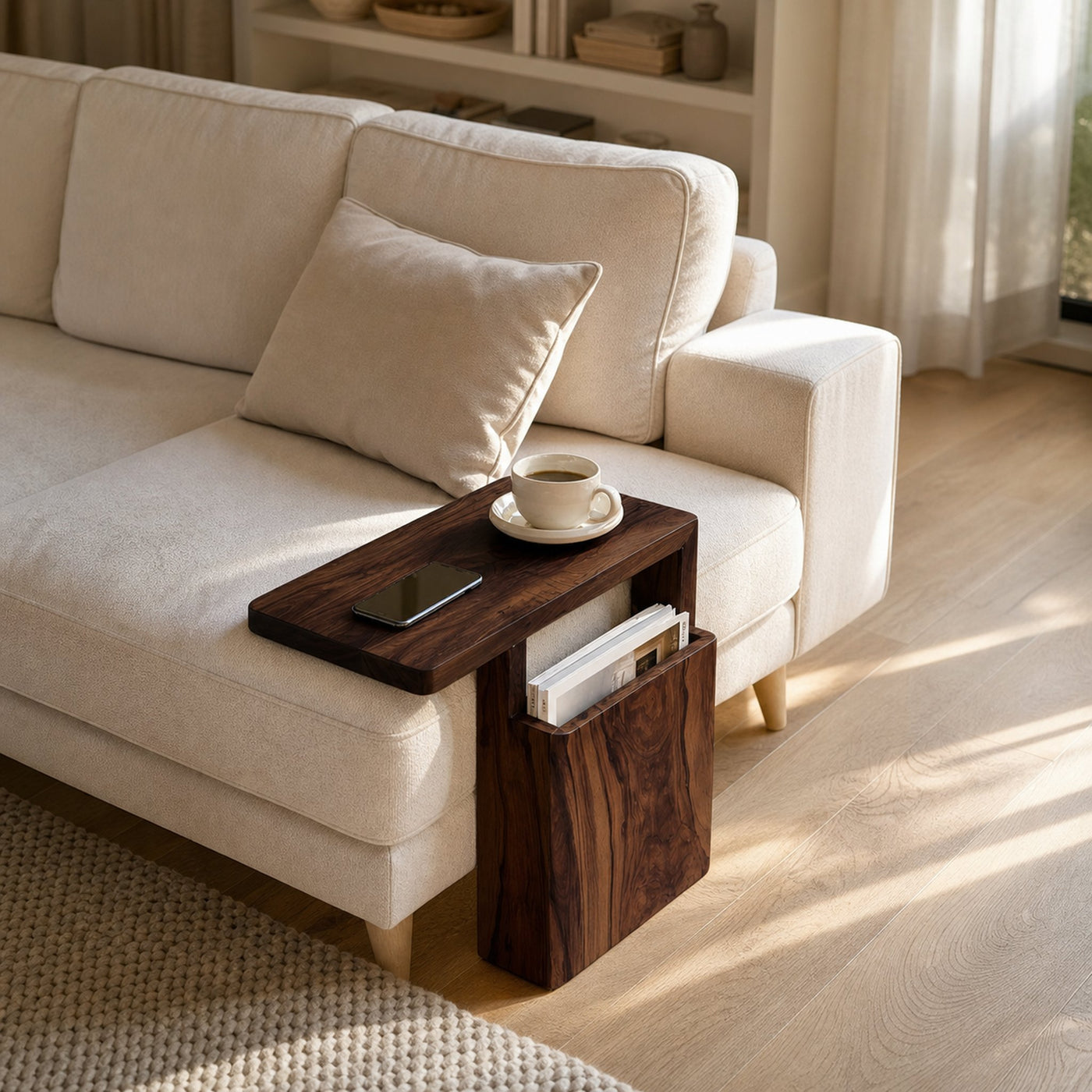 Rustic Wooden Armrest For Warm Living Room Design - product view 7
