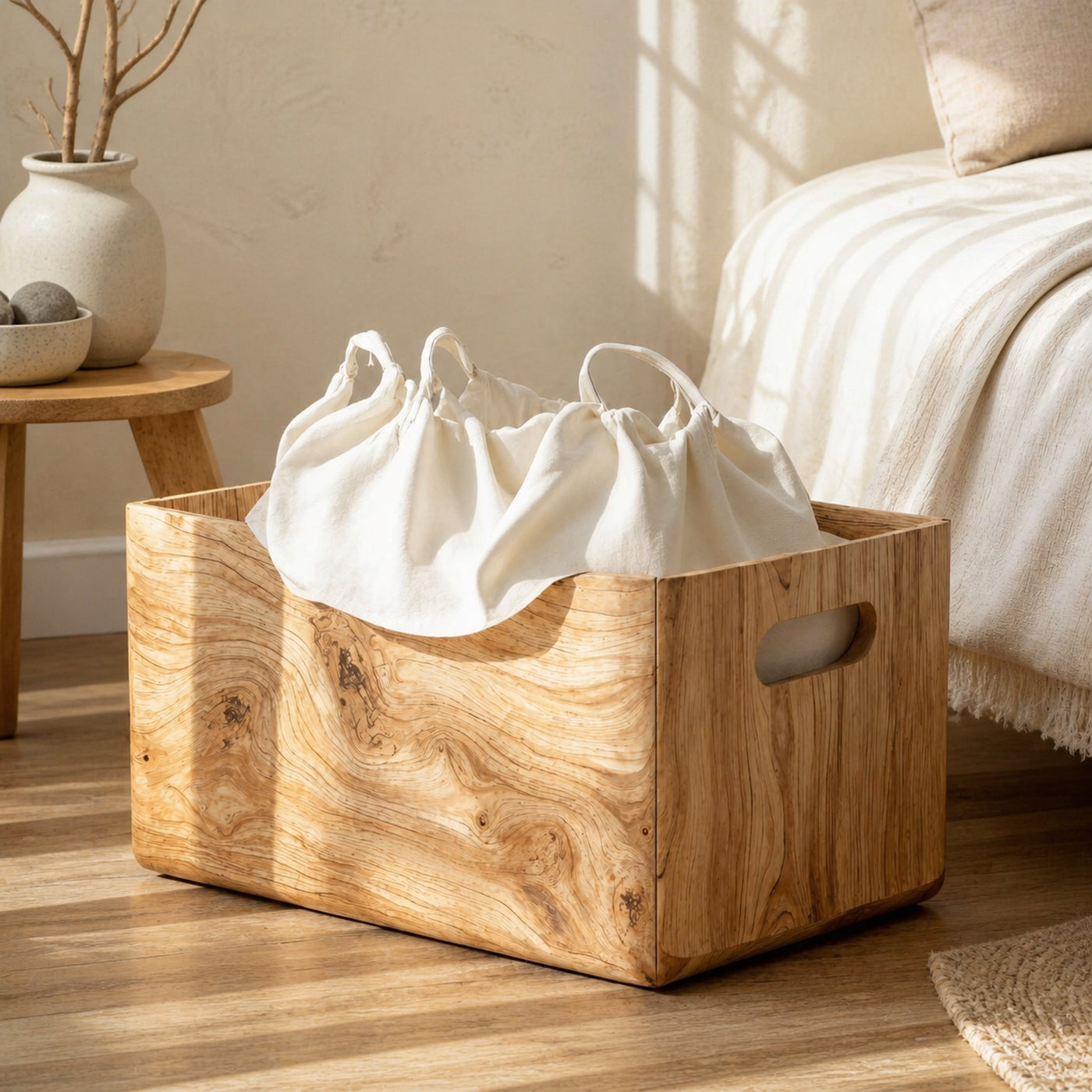 Rustic Wooden Box With Lid For Entryway Design And Storage
