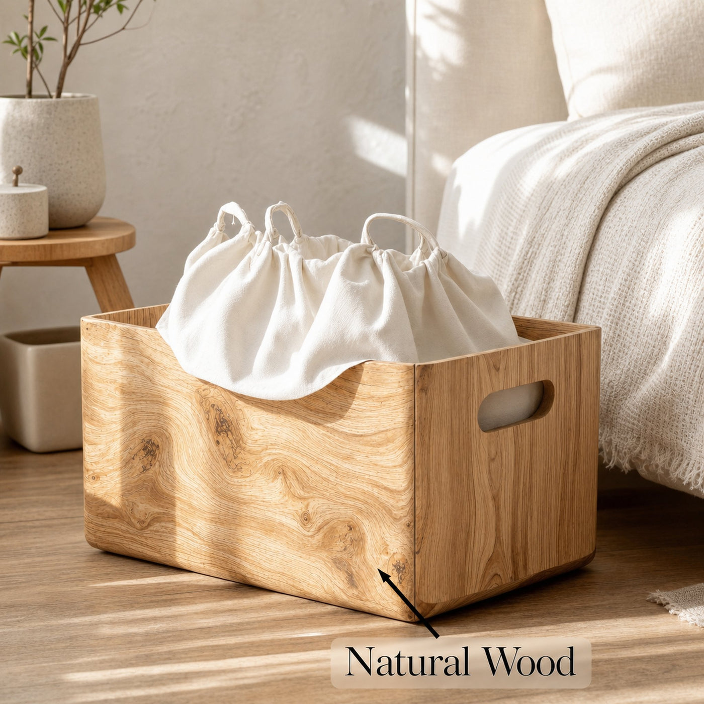 Rustic Wooden Box With Lid For Entryway Design And Storage - product view 6