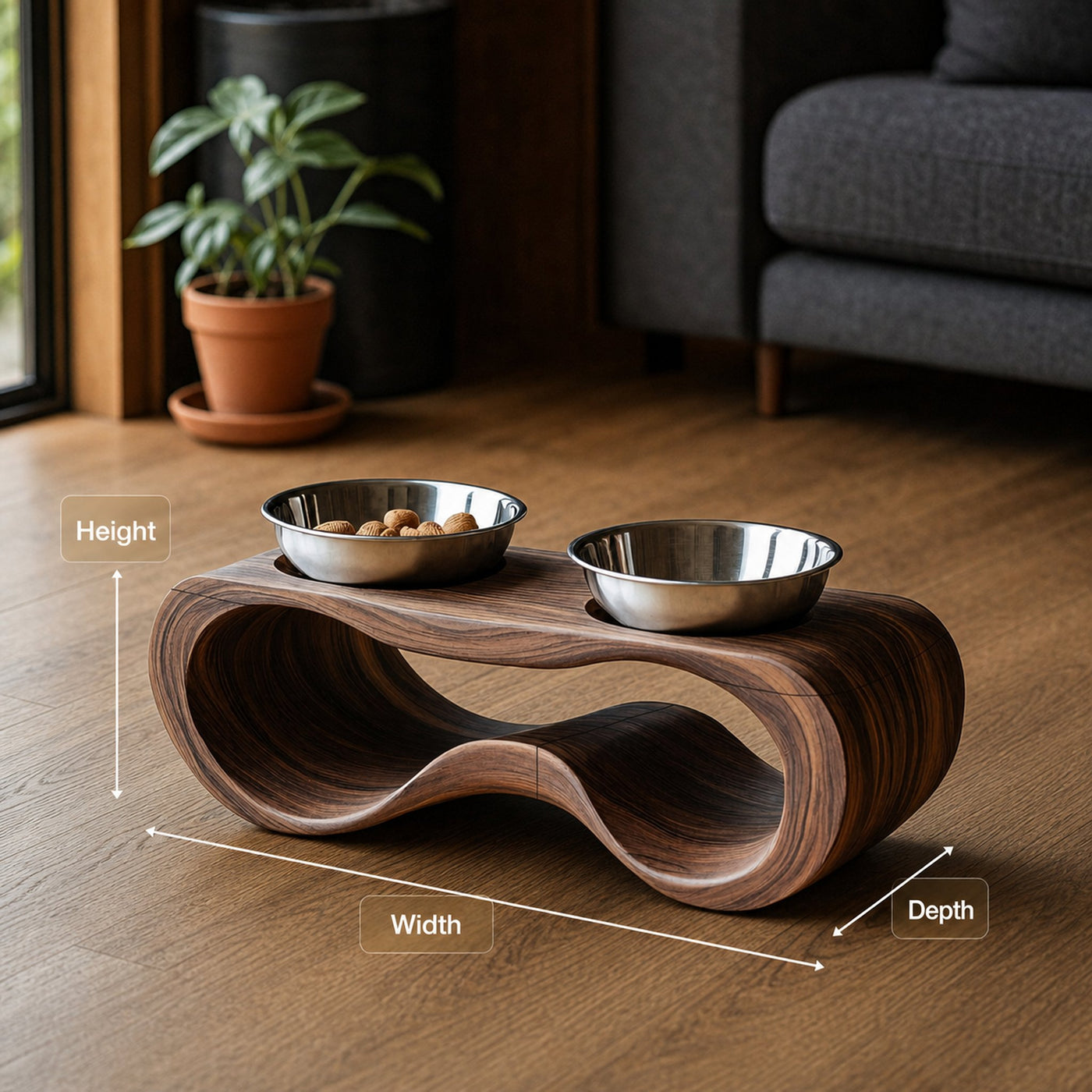 Rustic Wooden Dog Feeding Station For Kitchen Decor - product view 7