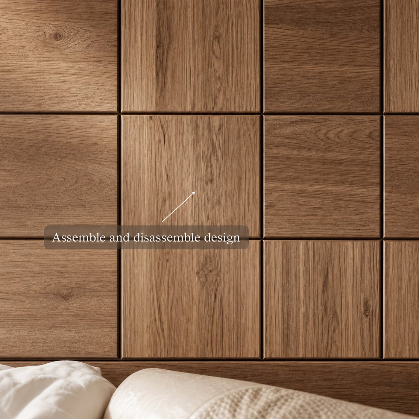Rustic Wooden Headboard Bedroom Wall Accent - product view 6