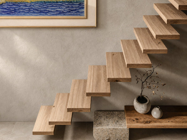 Rustic Wooden Stair Essential Unique Decor