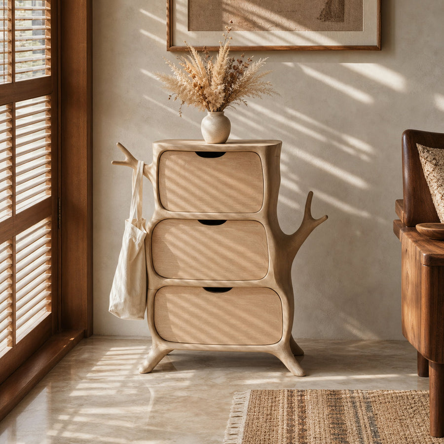 Rustic Wooden Storage Cabinet Living Room Furniture