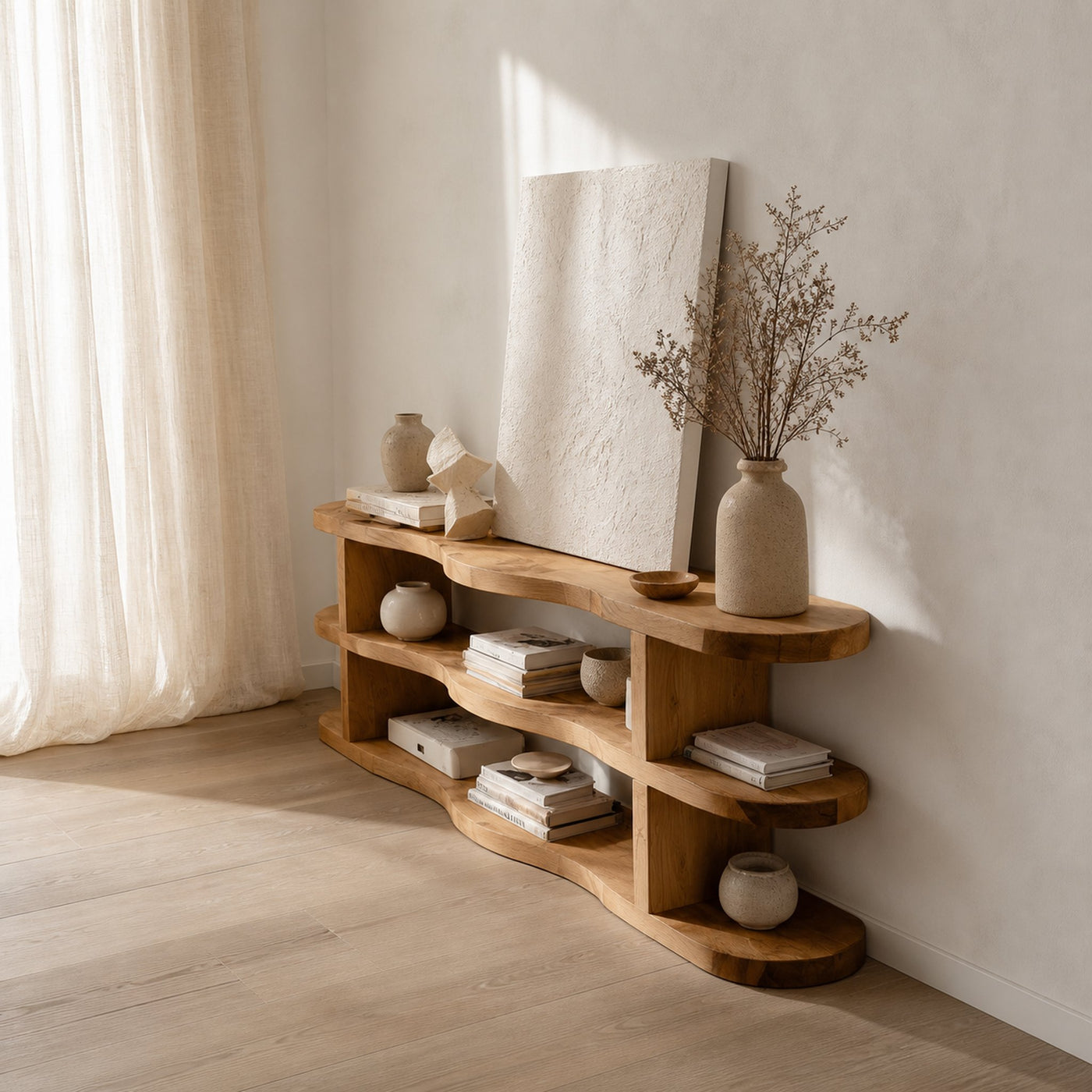 Rustic Wooden Storage Console Living Room Or Bedroom