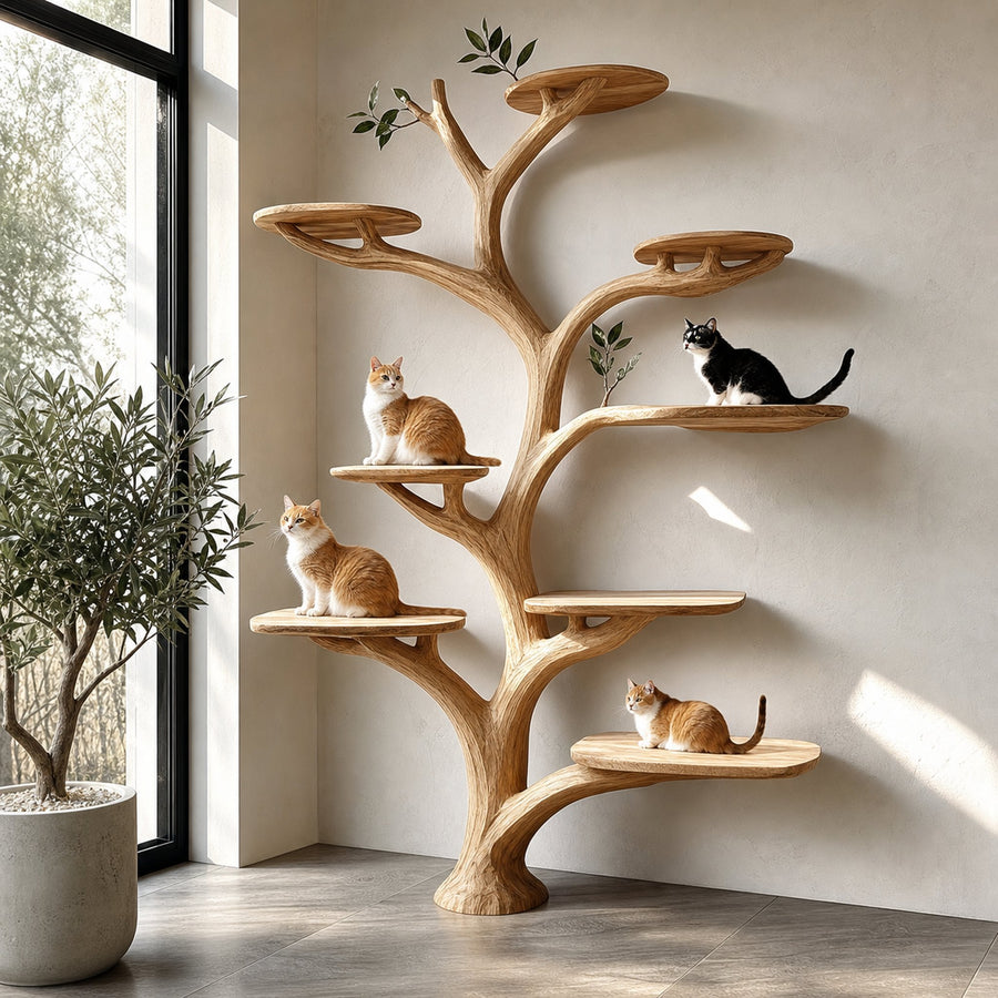 Scandinavian Cat Tree with Multi Level Design Cats Home Decor