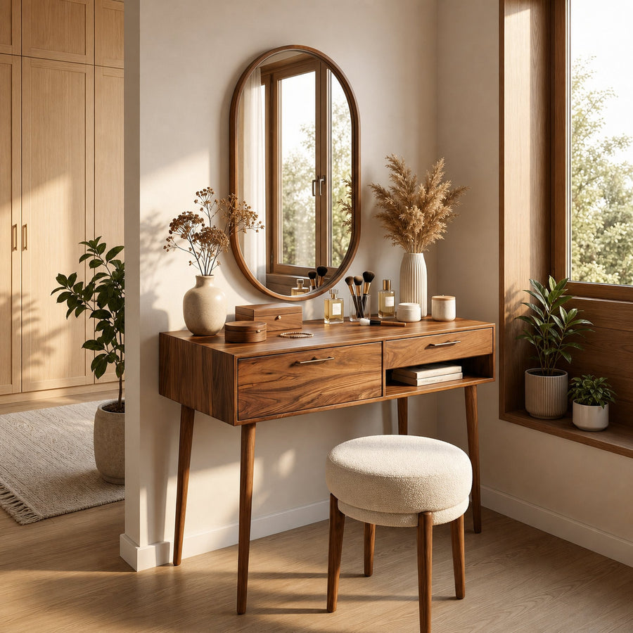 Scandinavian Dressing Table Walk In Closet Makeup Area Personal Space