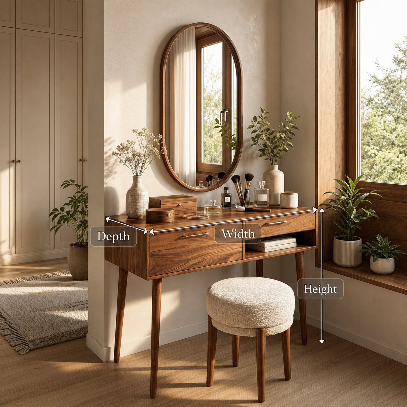 Scandinavian Dressing Table Walk In Closet Makeup Area Personal Space - product view 8