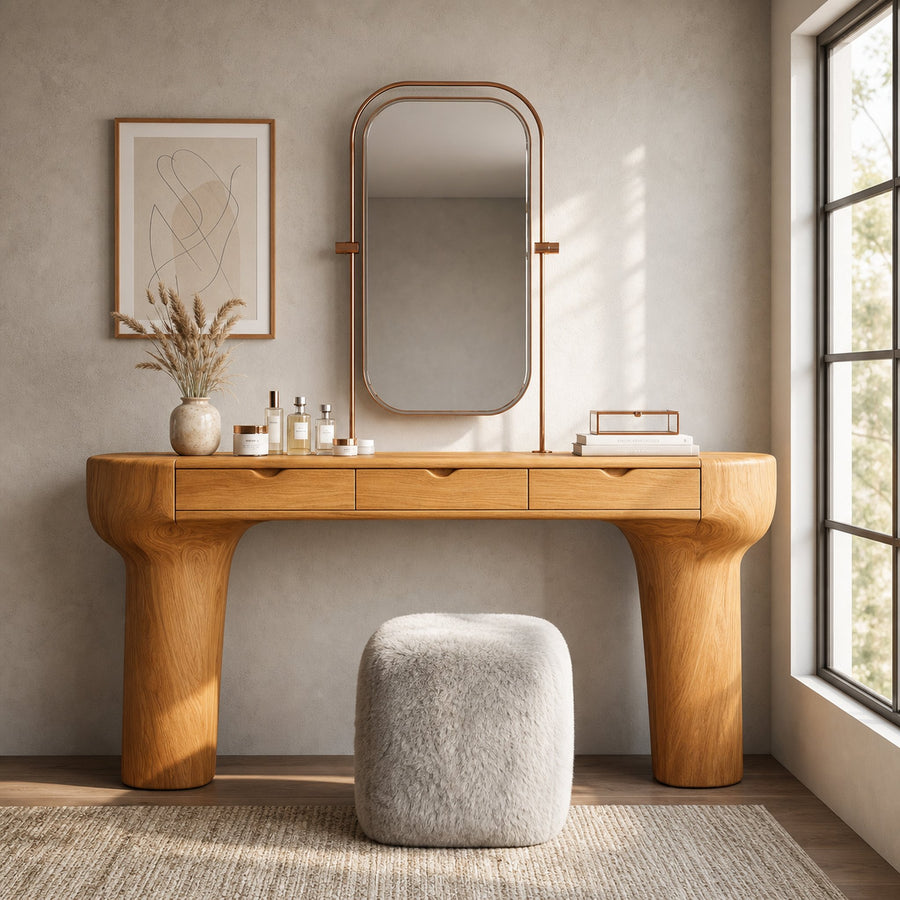 Scandinavian Dressing Table With Storage Cabinet For Bedroom And Dressing Room