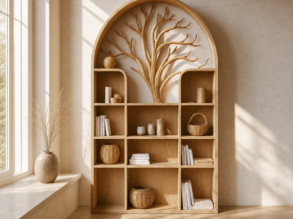 Scandinavian Rustic Tree Style Storage Cabinet Entryway And Living Room