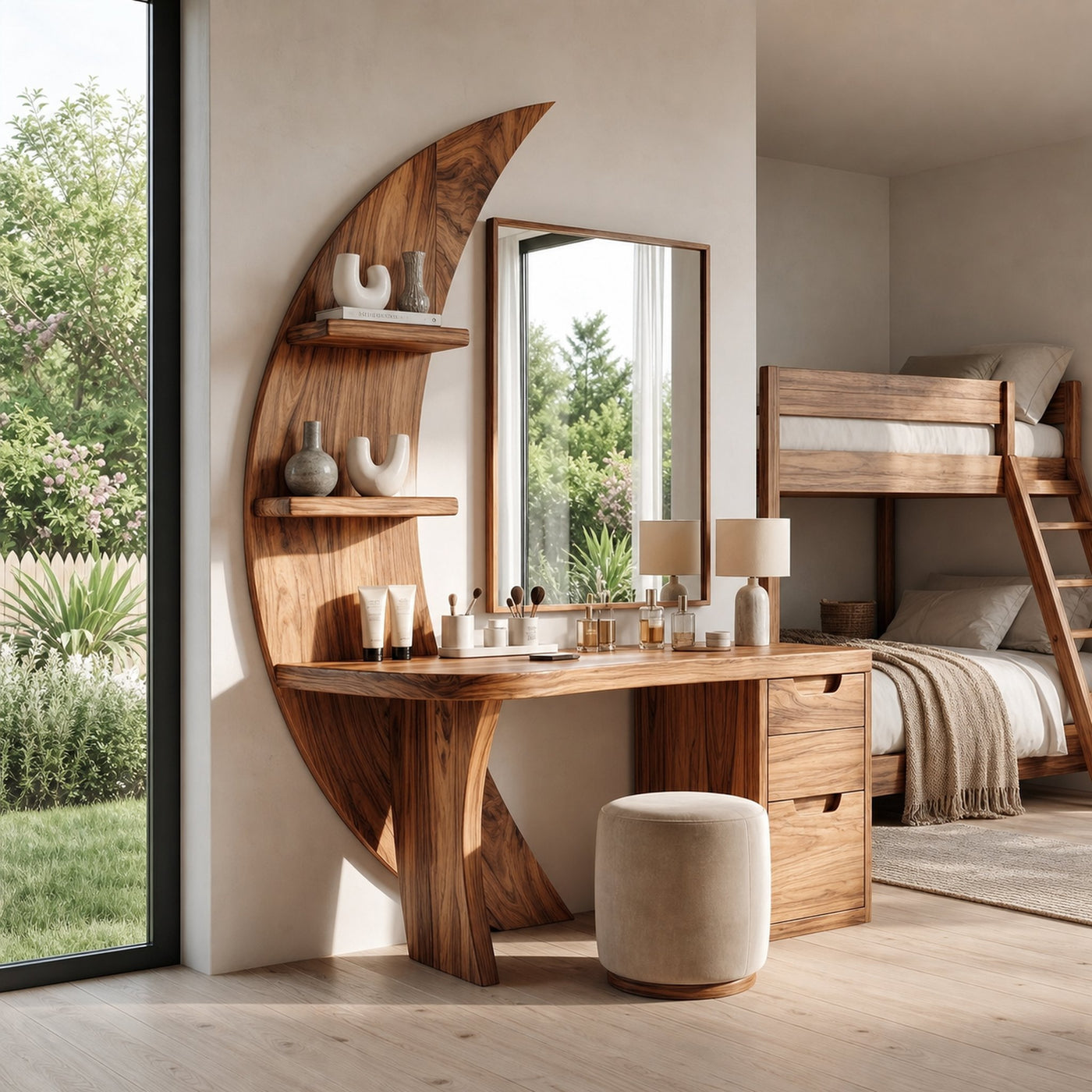 Scandinavian Vanity Desk Bedroom Walk In Closet Makeup Area