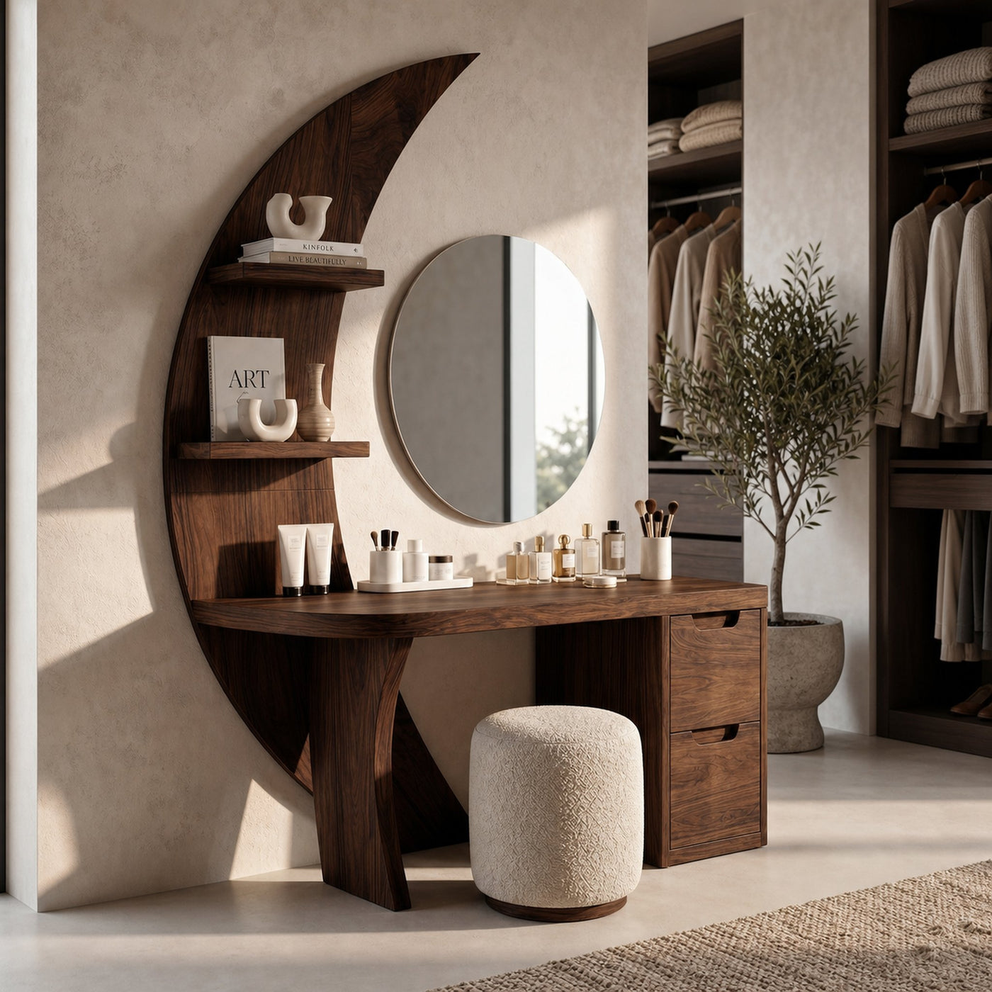 Scandinavian Vanity Desk Bedroom Walk In Closet Makeup Area - product view 7