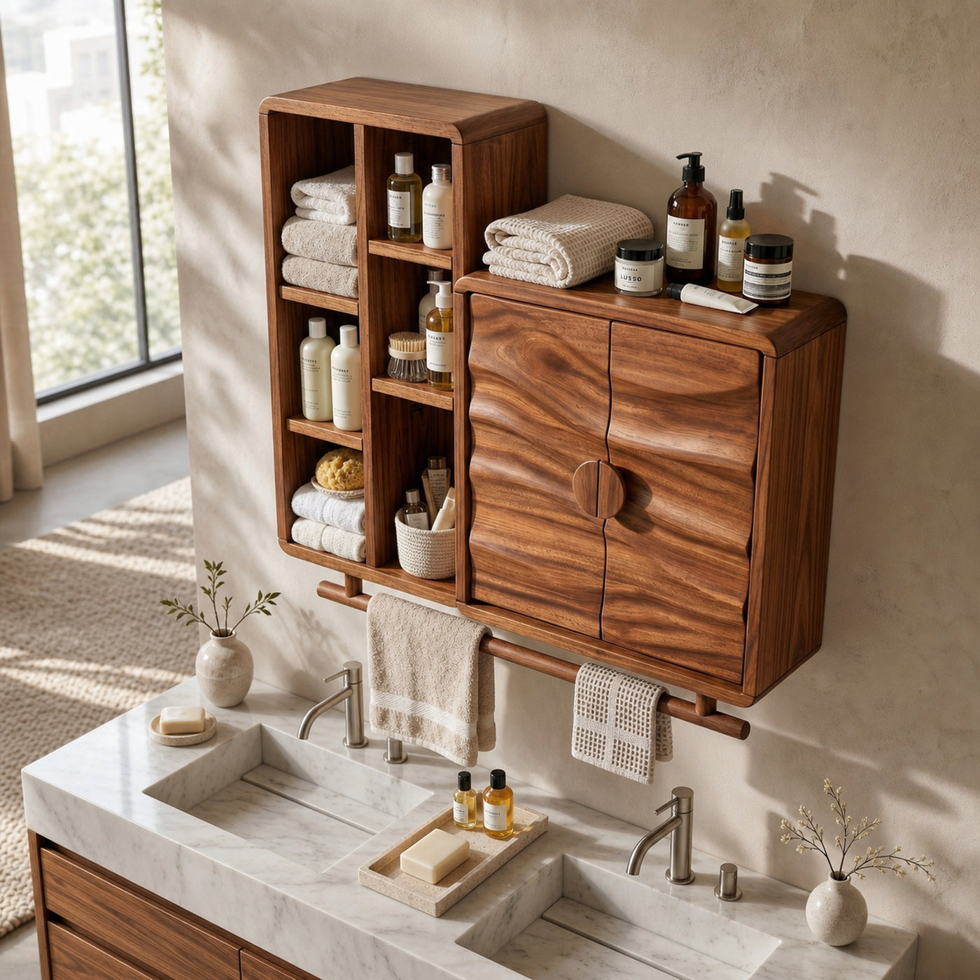 Scandinavian Wave Front Storage Cabinet Guest Suite - product view 6