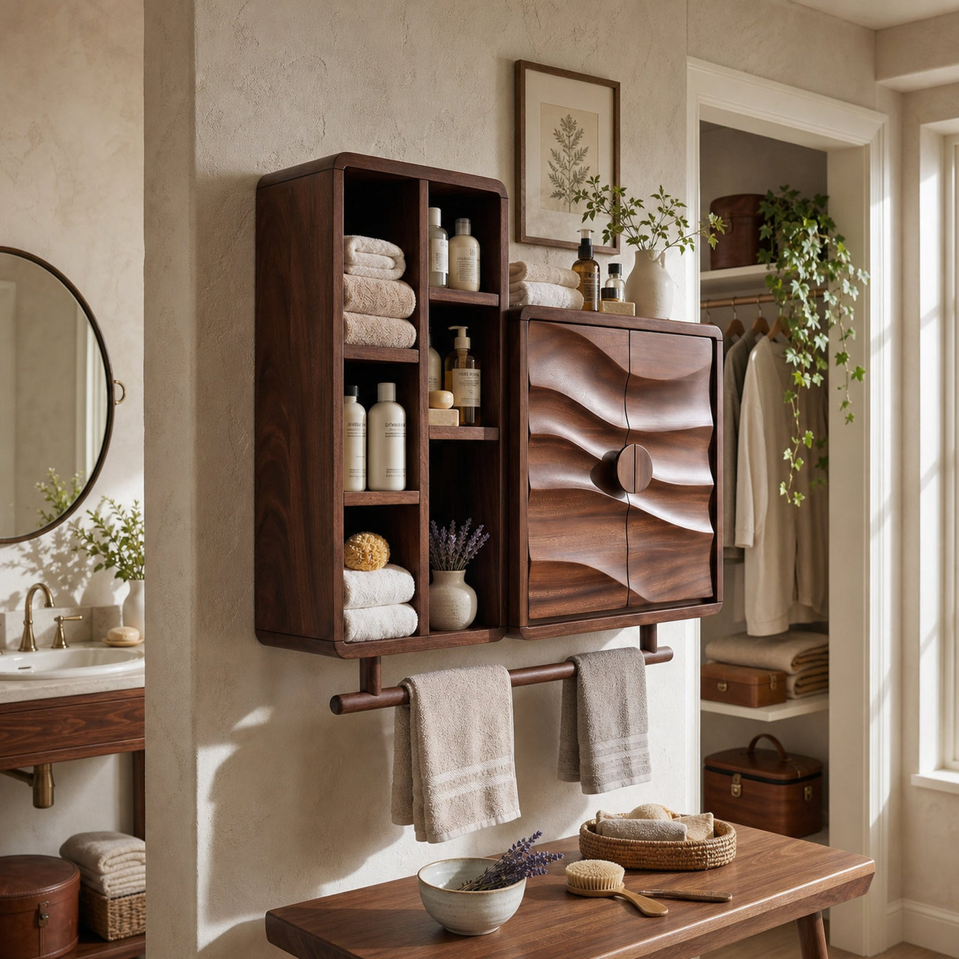Scandinavian Wave Front Storage Cabinet Guest Suite - product view 7