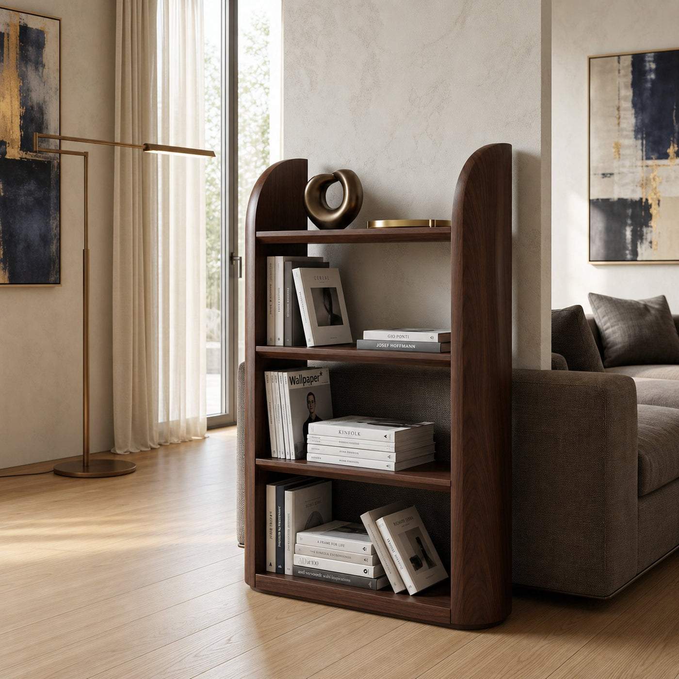 Scandinavian Wood Magazine Rack With Rounded Edge For Reading Corner - product view 7