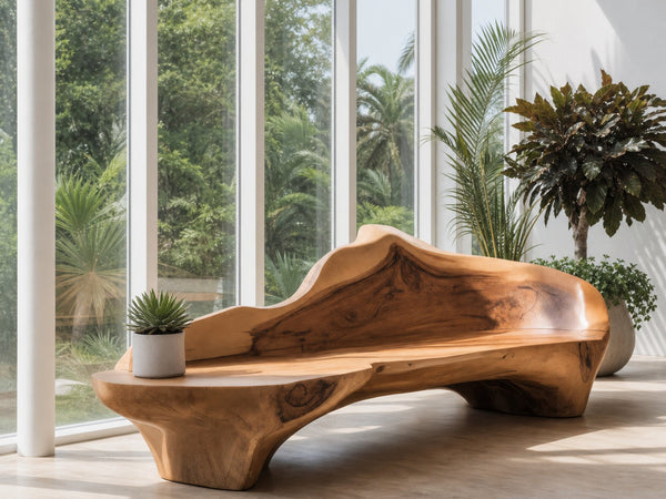 Sculptural Bench With Organic Design For Living Room