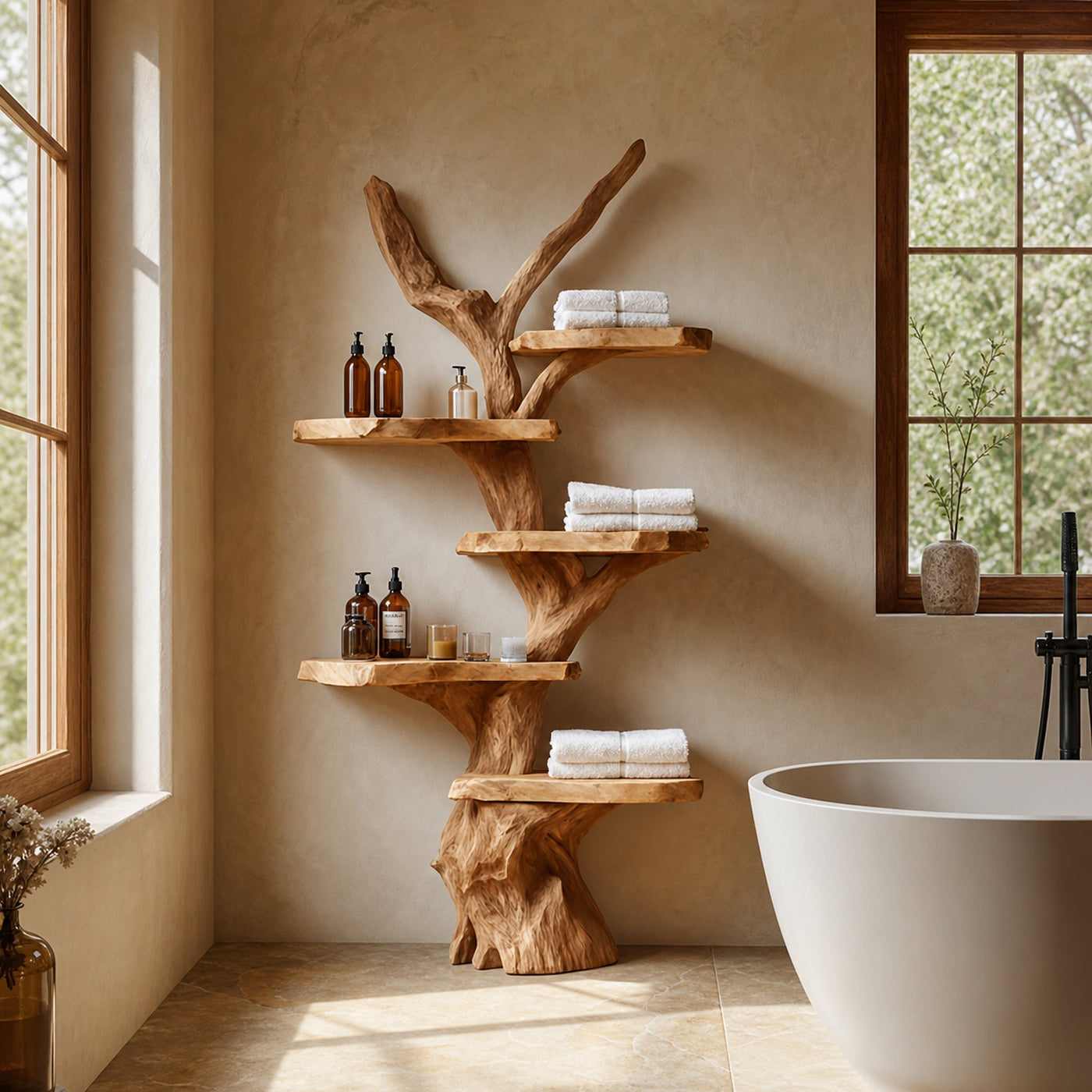 Sculptural Branch Bathroom Shelf Bathroom Interior Spa Display