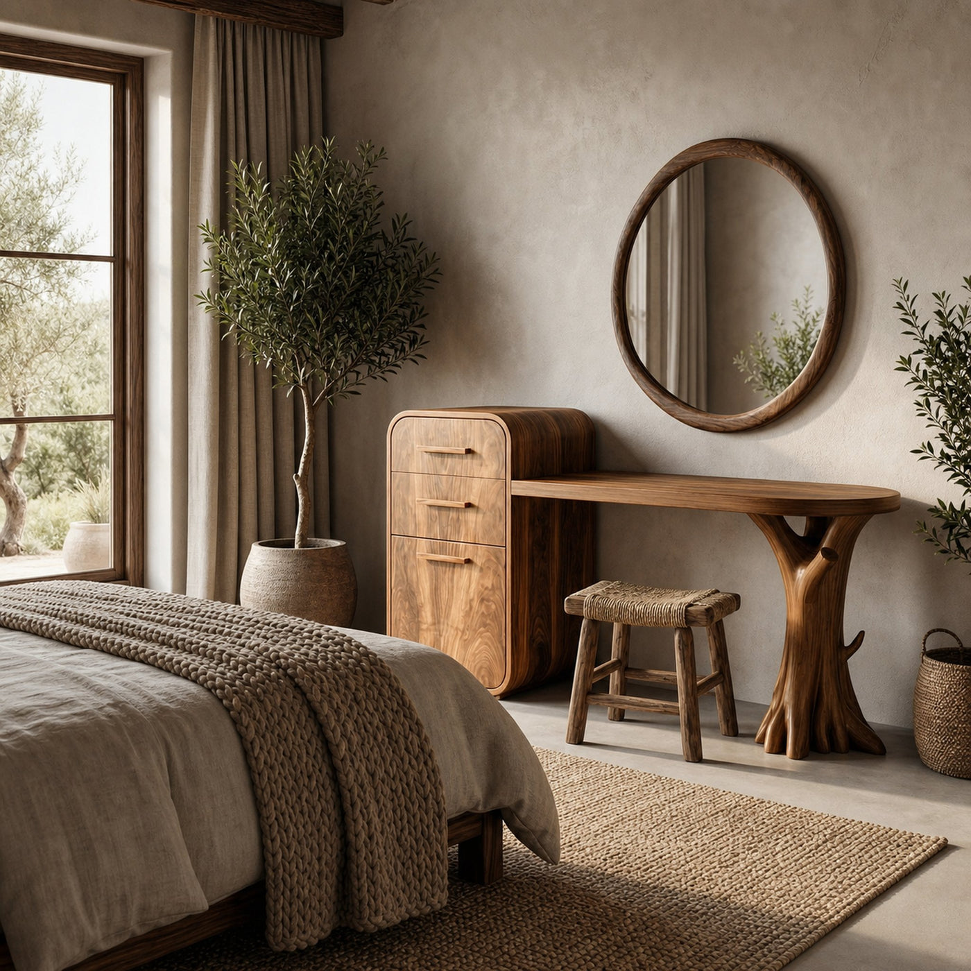 Sculptural Dressing Table With Storage Unique Tree Root Base Design For Bedroom - product view 6