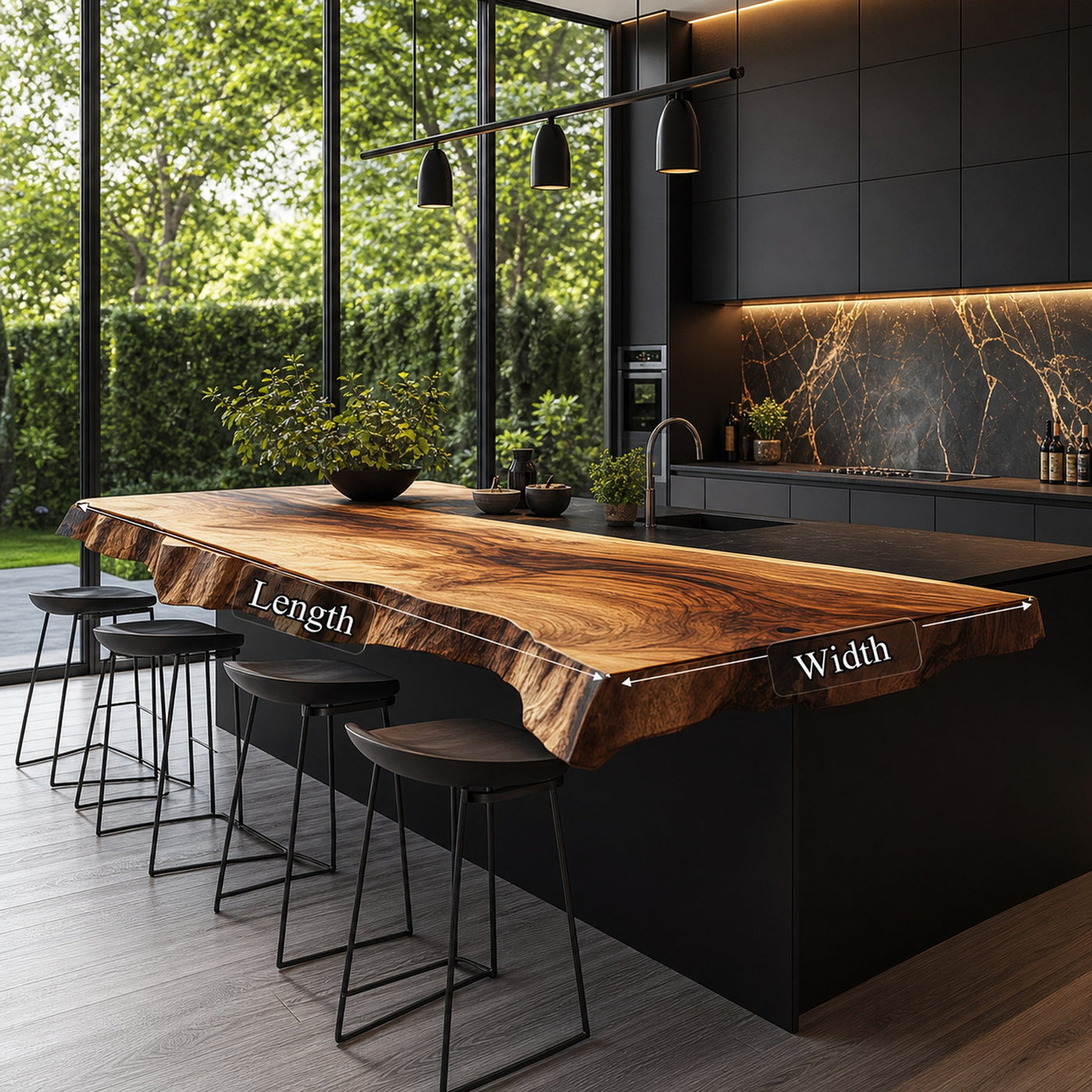 Sculptural Live Edge Kitchen Island Kitchen Or Breakfast Area - product view 6