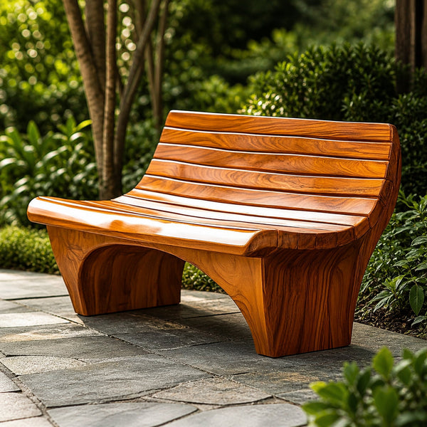 Sculptural Modern Garden Bench Outdoor Patio