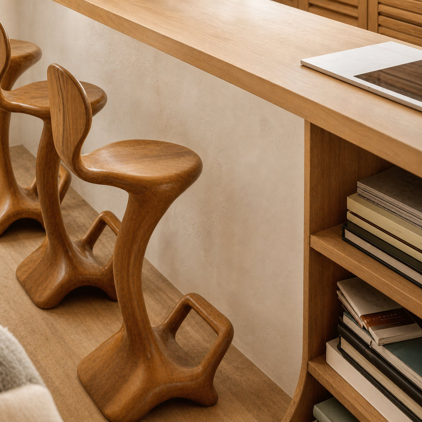 Sculptural Organic Bar Stool For Kitchen Or Interiors