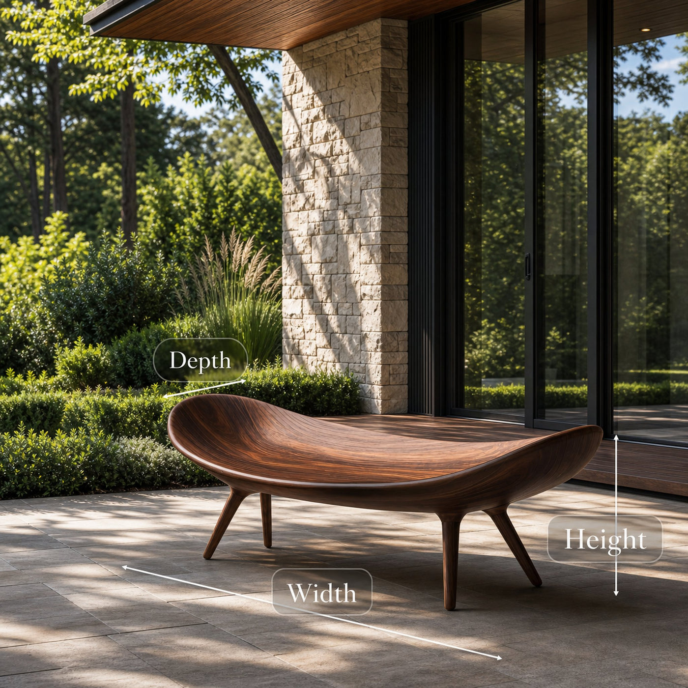 Sculptural Outdoor Bench For Garden Or Relaxed Spaces - product view 6