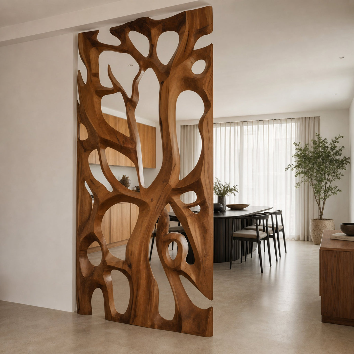 Sculptural Room Divider For Living Room Or Dining Space