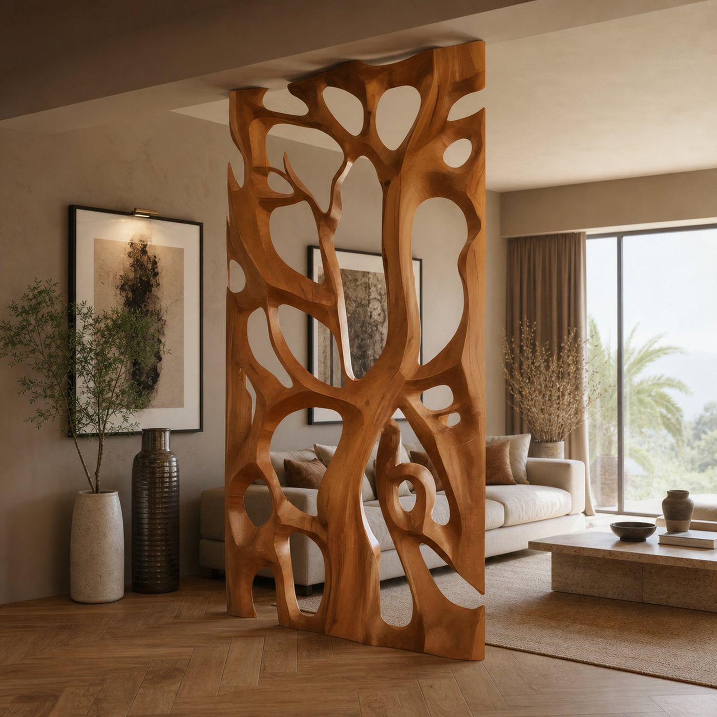 Sculptural Room Divider For Living Room Or Dining Space - product view 6