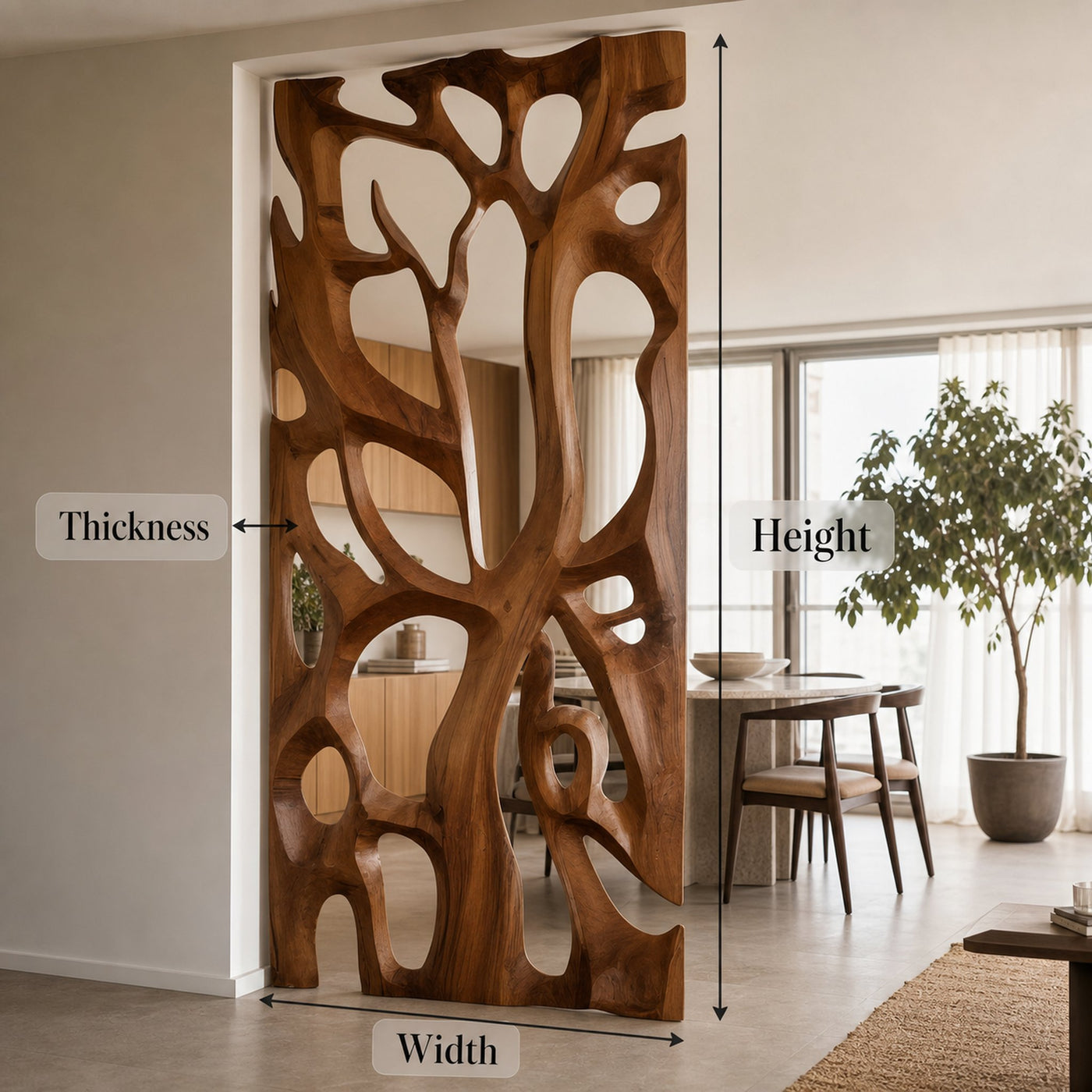 Sculptural Room Divider For Living Room Or Dining Space - product view 8