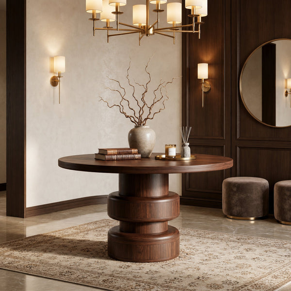 Sculptural Round Entryway Table For Hallway And Living Room