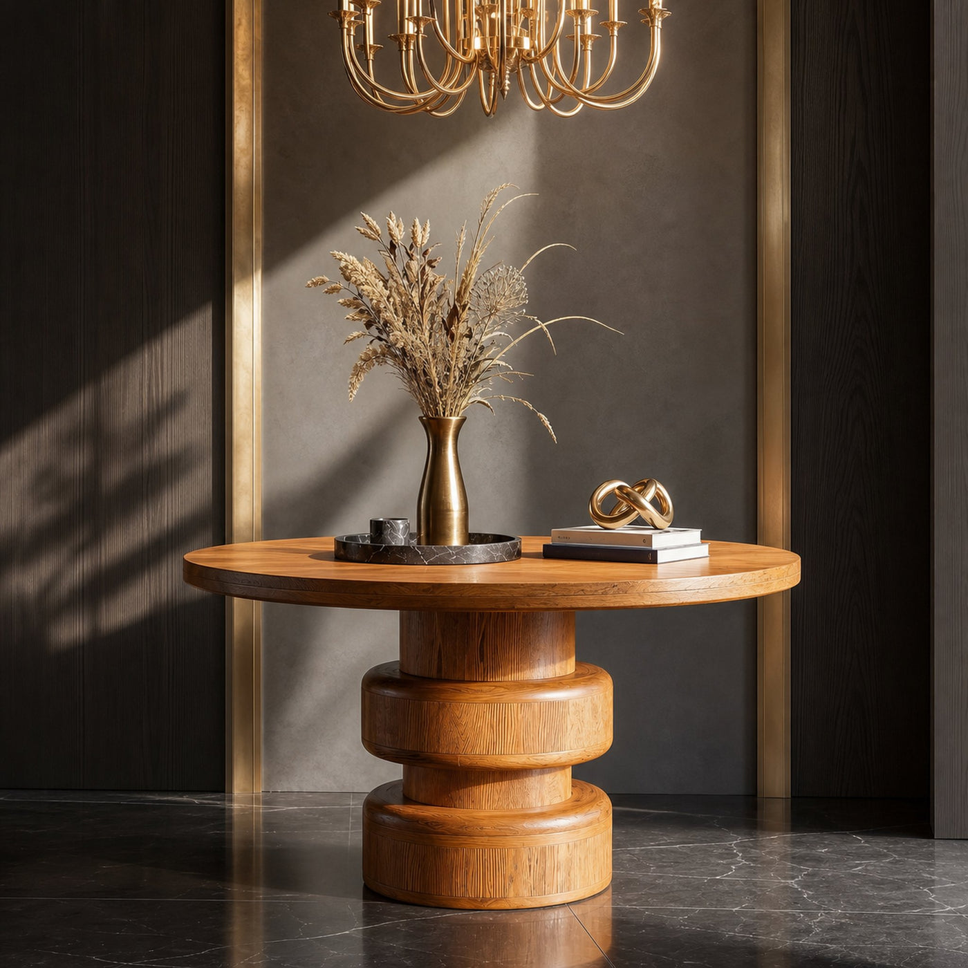 Sculptural Round Entryway Table For Hallway And Living Room - product view 6