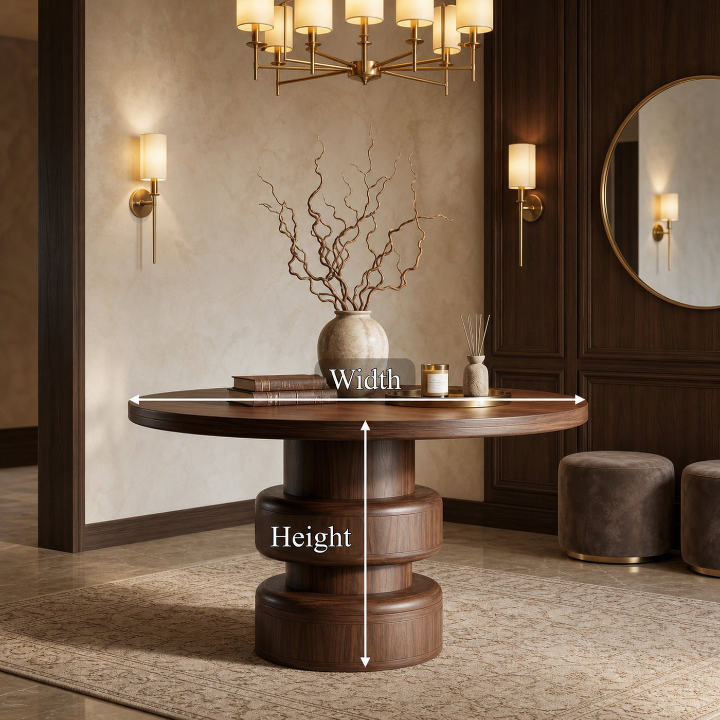 Sculptural Round Entryway Table For Hallway And Living Room - product view 8