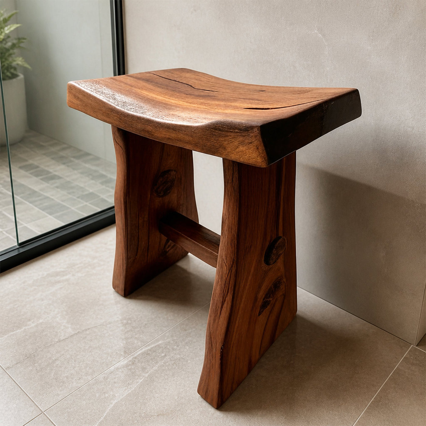 Shower Bench Solid Wood Shower Stool - product view 6