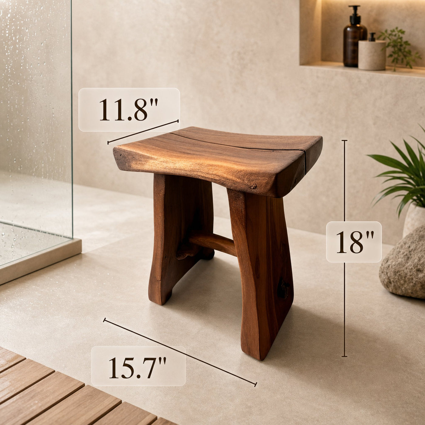 Shower Bench Solid Wood Waterproof Shower Seat - product view 6