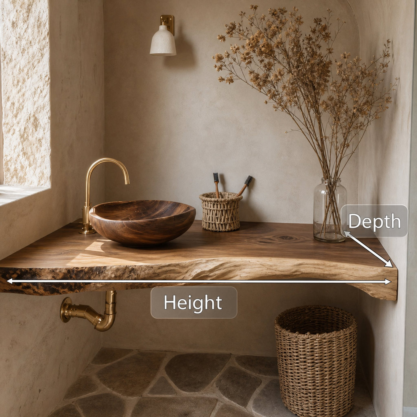 Solid Wood Floating Vanity For Farmhouse Bathroom - product view 8
