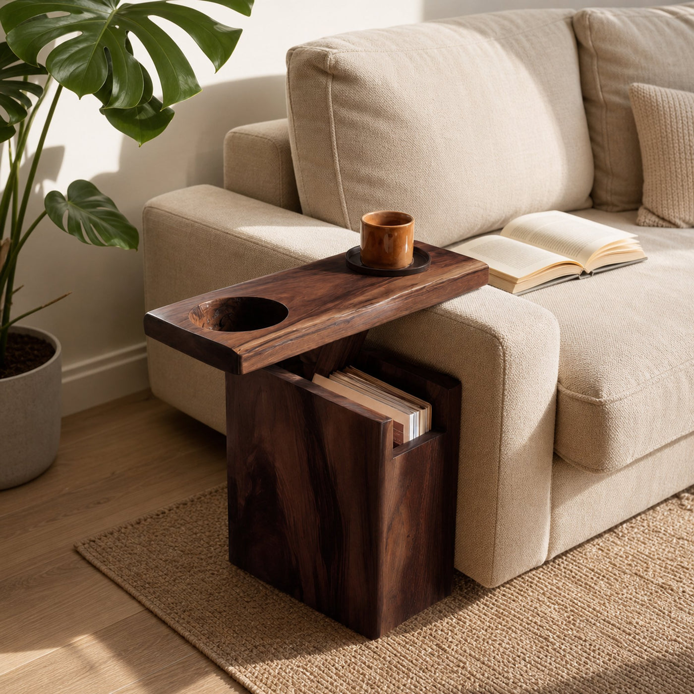 Solid Wood Live Edge Armrest For Sofa And Lounge Area - product view 7