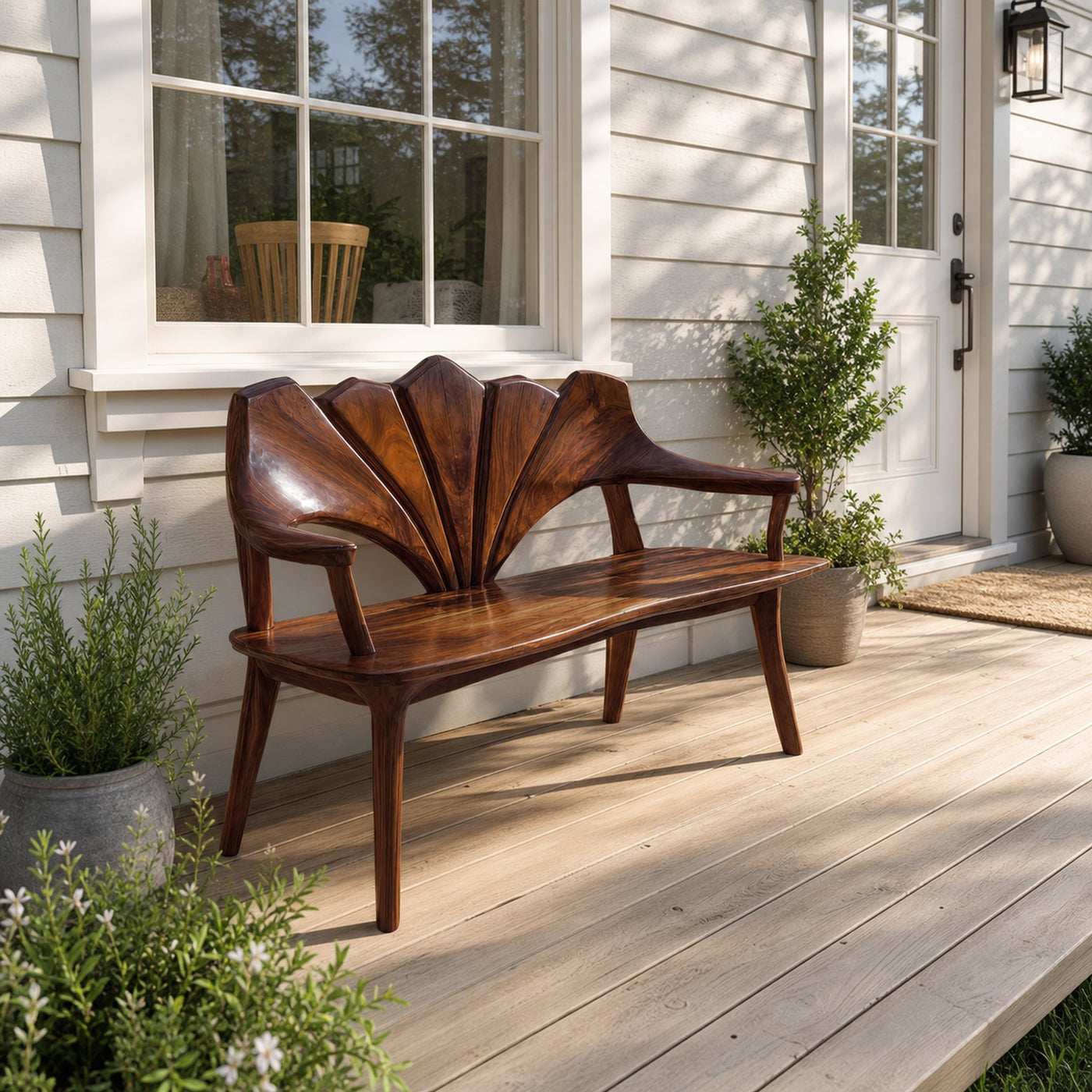 Solid Wood Live Edge Bench For Entryway And Living Area - product view 7