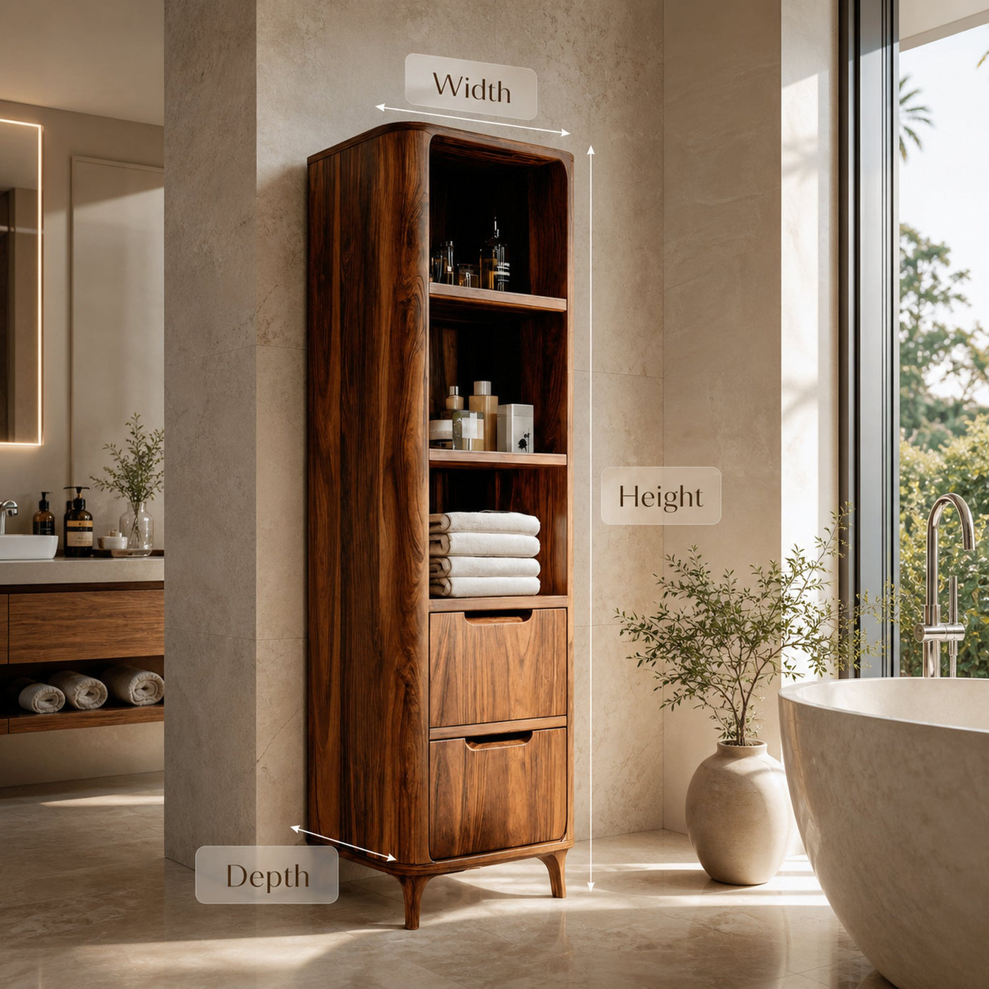Tall Bathroom Cabinet With Five Tiers For Modern Bathroom - product view 7