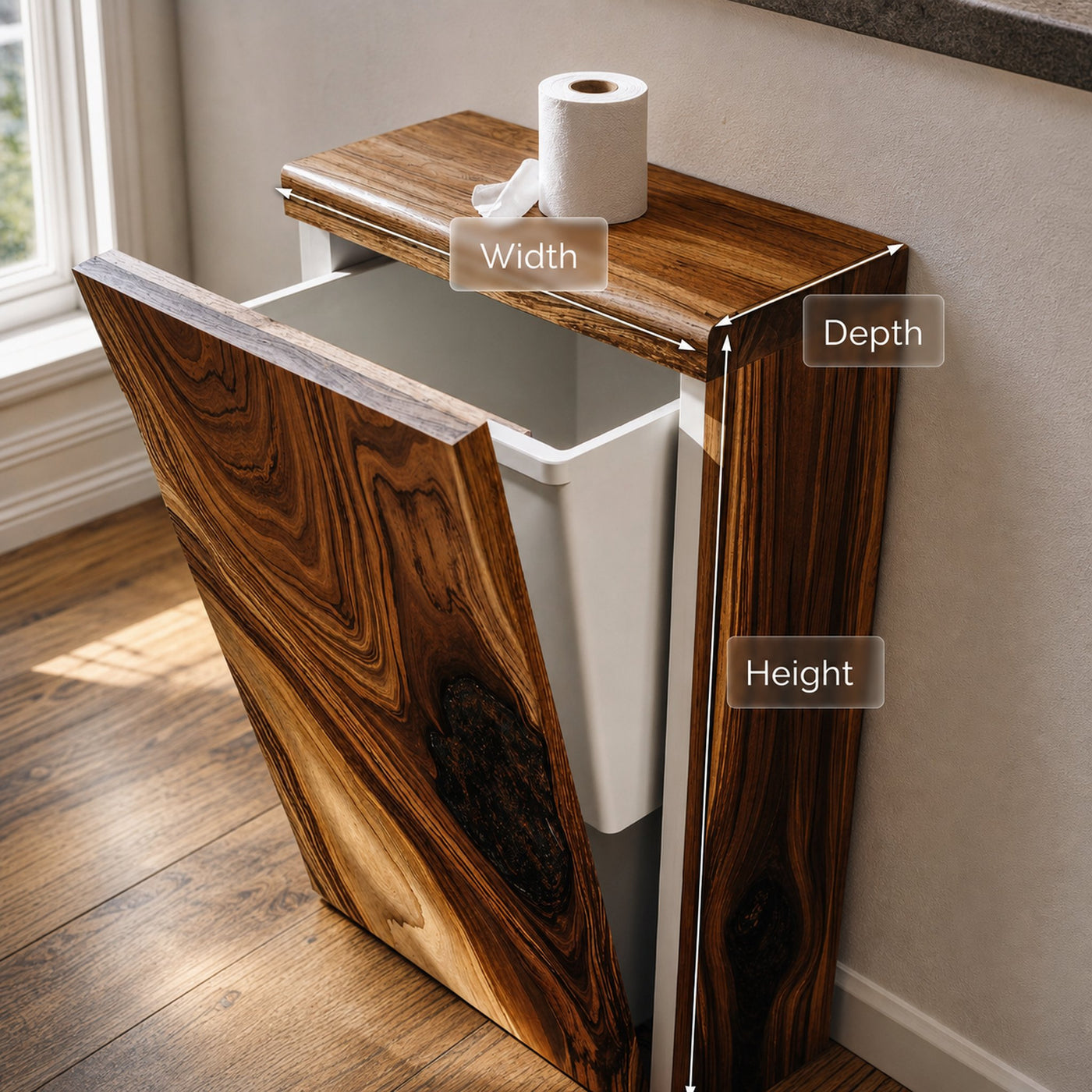 Tilt Out Recycling Bin Furniture Farmhouse Style For Kitchen - product view 6