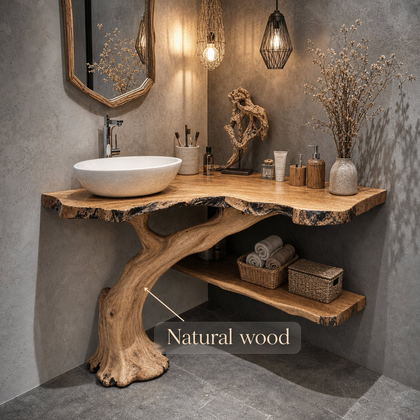 Traditional Wood Corner Bathroom Vanity For Timeless Elegance - product view 6